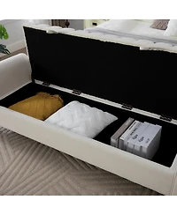 Streamdale Furniture Modern Upholstered Storage Bench - Beige