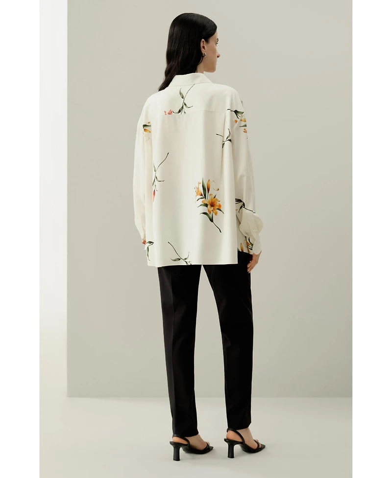 Lilysilk Women's Print Oversize Top