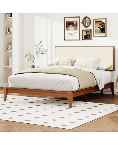 Streamdale Furniture Streamdale Bamboo Platform Bed with Adjustable Headboard