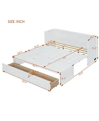 Streamdale Furniture Queen Murphy Bed with Usb Port and a Large Drawer