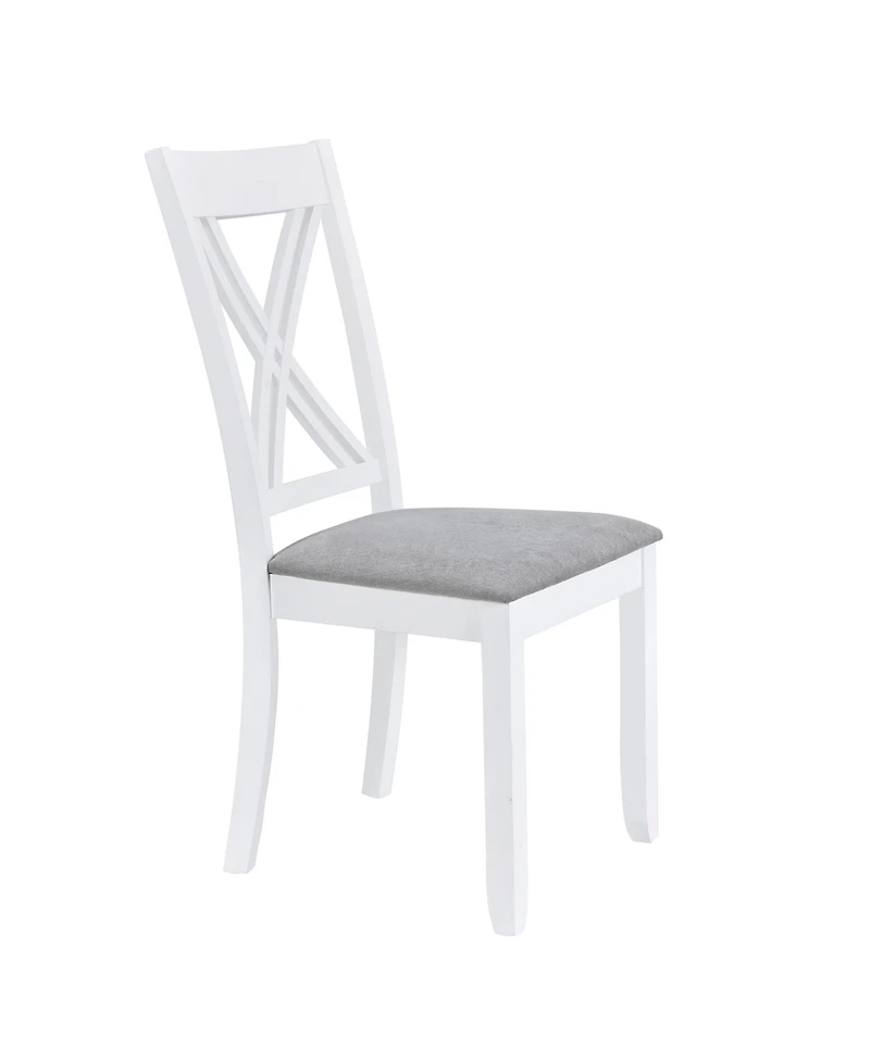 Simplie Fun Rustic Minimalist Wood 5-Piece Dining Table Set With 4 X-Back Chairs For Small Places