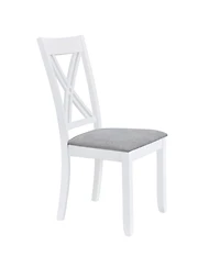 Simplie Fun Rustic Minimalist Wood 5-Piece Dining Table Set With 4 X-Back Chairs For Small Places