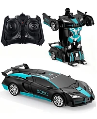 Sugift 1:18 Rc Transforming Robot Car with One-Click Deformation, 2.4GHz Led Lights, 360° Rotation & Demo Mode