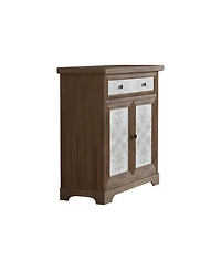 Streamdale Furniture Rustic Carved Floral Accent Cabinet