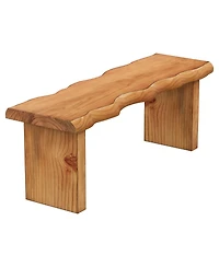 Tribesigns 47" Solid Wood Bench, Farmhouse Entryway Bench for Bedroom, Dining Bench for Kitchen, Entryway, Mudroom, Easy Assembly, Brown