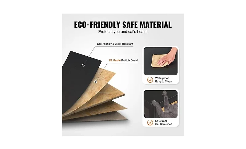 Zeus & Ruta Black Wooden 2-Room Cat Litter Box Enclosure