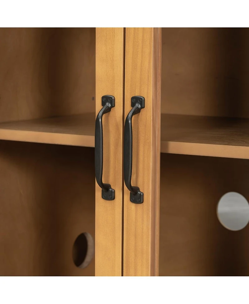 Streamdale Furniture Streamdale Stylish 4-door storage cabinet for living/dining room entrance, large, natural