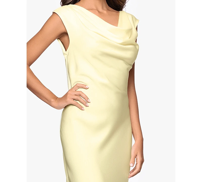 Betsy & Adam Petite Cowl Neck Gown