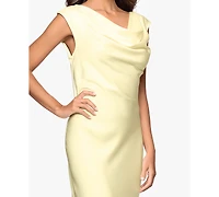 Betsy & Adam Petite Cowl Neck Gown