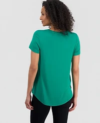 Jm Collection Women's Scoop-Neck Short Sleeve Top, Created for Macy's