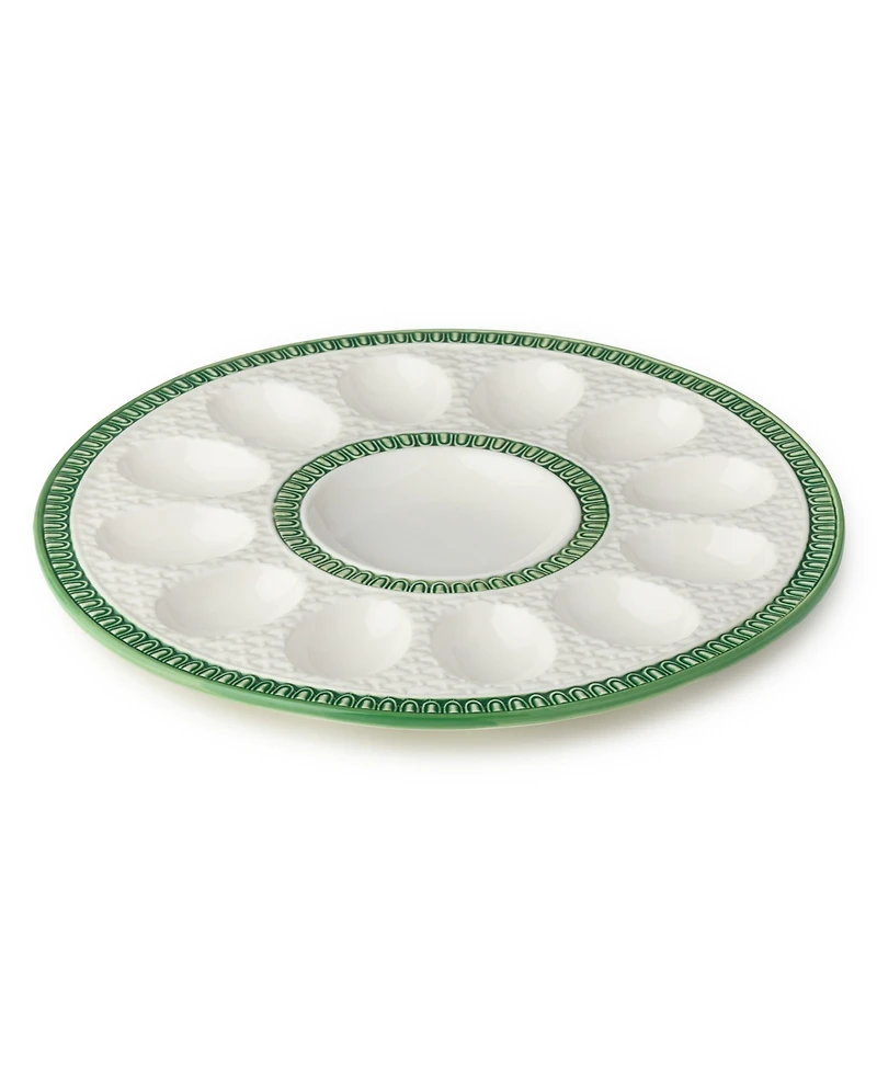 Certified International Le Jardin Embossed Egg Plate