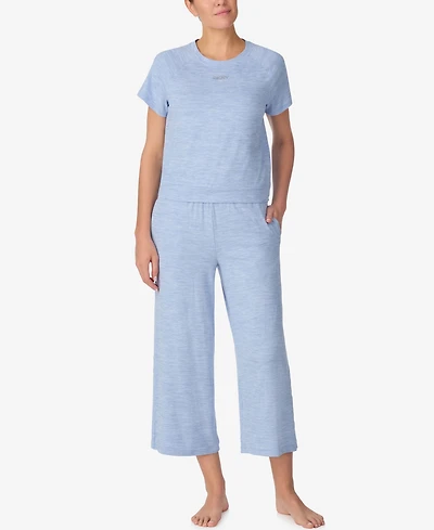 Dkny Women's Short-Sleeve Top and Wide-Leg Jogger Pants, 2-Piece Set