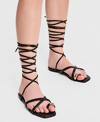 Smash Shoes Women's Peyton Lace Up Flat Sandals