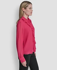 Dkny Women's Ruffled Long-Sleeve Shirt