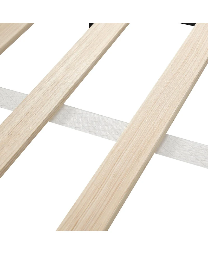 Streamdale Furniture Streamdale Full Size Upholstered Grounded Bed with Bedside Desk & Stool, Gray