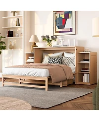 Streamdale Furniture Murphy bed with storage drawers & shelves. Golden
