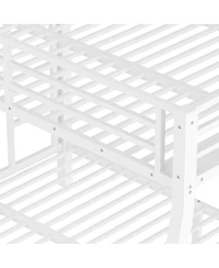 Streamdale Furniture Metal Full Xl over Queen Bunk Bed for Teens/Adults - Space-Saving, Noise Reduced, No Box Spring