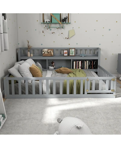 Streamdale Furniture Wooden House Floor Bed Frame for Kids - Safe & Creative Play Space