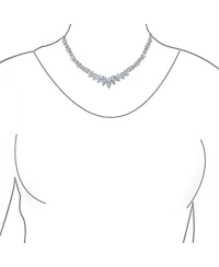 Bling Jewelry Classic Marquise Leaf Cz Statement V Necklace Chandelier Earrings Jewelry Set