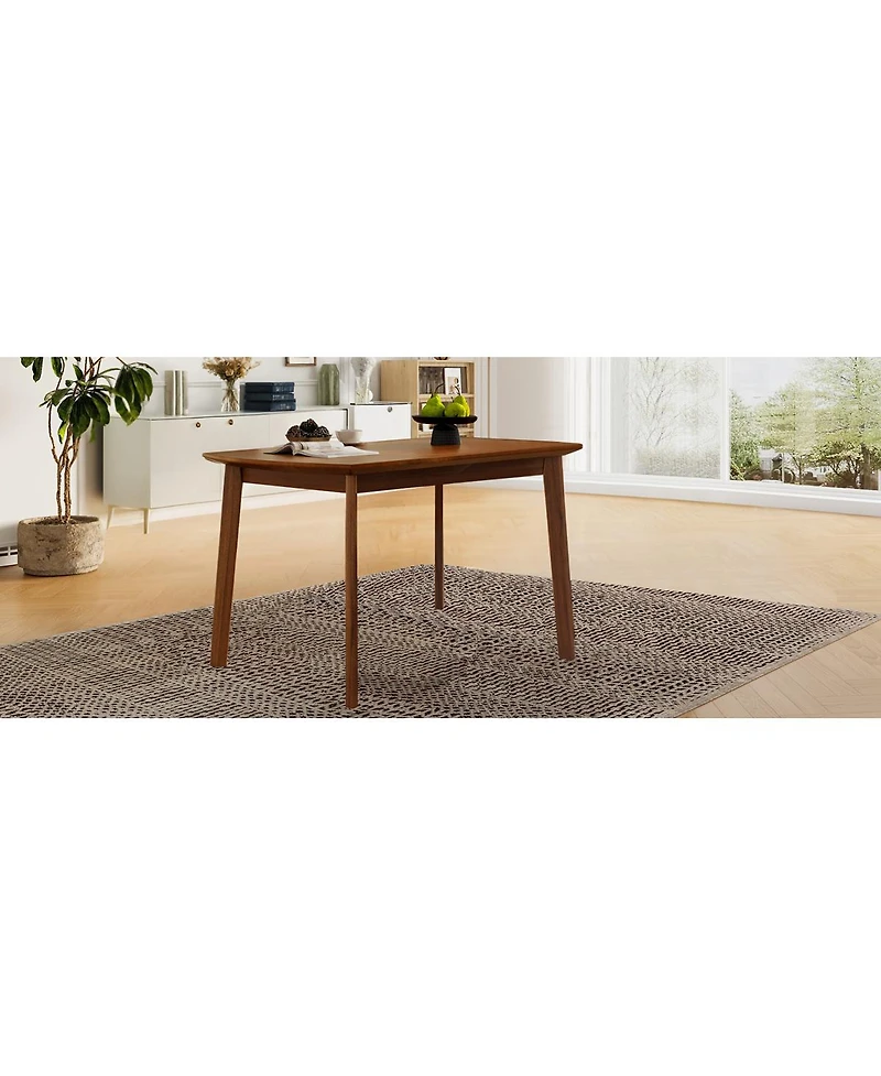 Streamdale Furniture Mid Century Modern Solid Wood Dining Table for 4 - Minimalist Rectangular Design