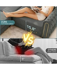 Streamdale Furniture 90.6" 3-in-1 Convertible Sleeper Sofa with Ottoman