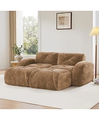 Streamdale Furniture U-shaped Boneless Sofa, Soft Velvet, Tufted, High Density Sponge