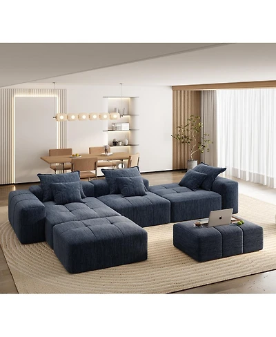 Streamdale Furniture Modern Oversized Modular Sectional Sofa with 6 Pillows