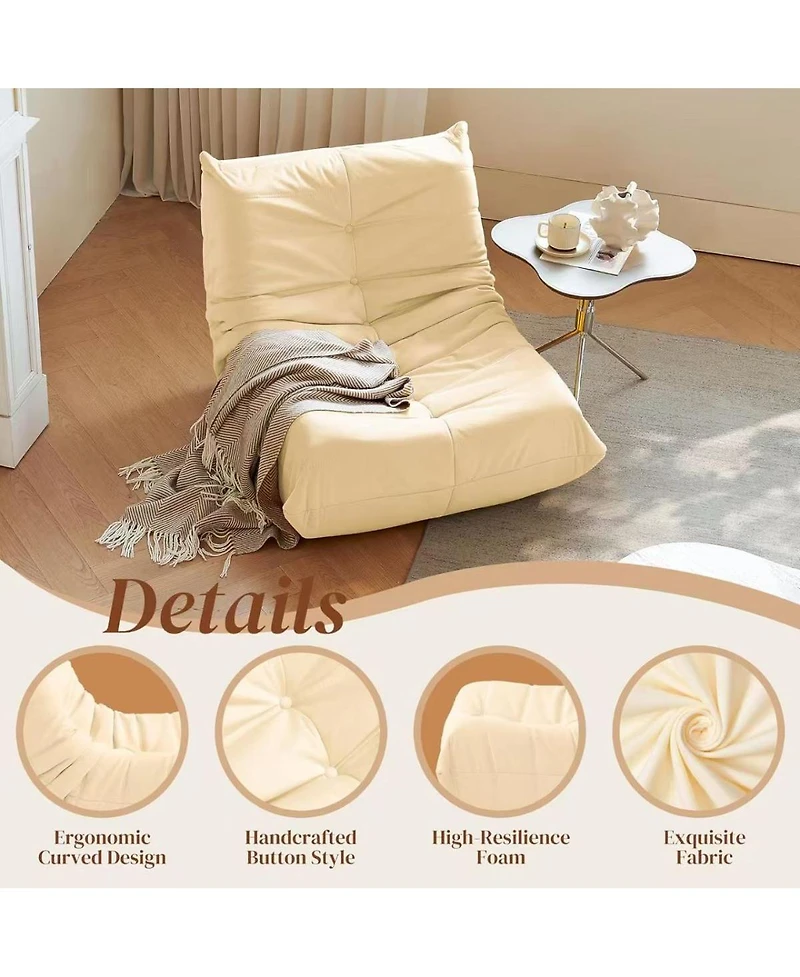 Streamdale Furniture Luxury White Microfiber Button-Tufted Accent Chair for Living Room (1pc)