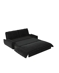 Streamdale Furniture Queen Pull Out Sofa Bed, 3-in-1 Convertible Sleeper, Velvet Loveseat