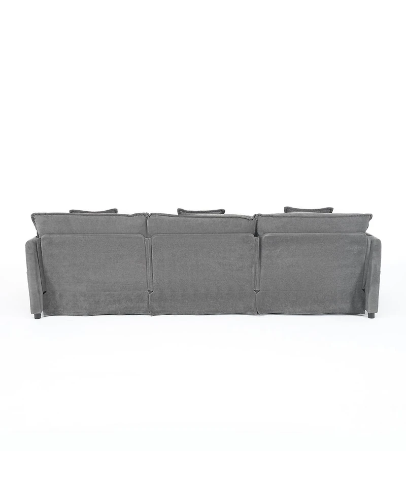 Streamdale Furniture Oversized Deep Seat Sectional Sofa, Modern Chenille Cloud Couch