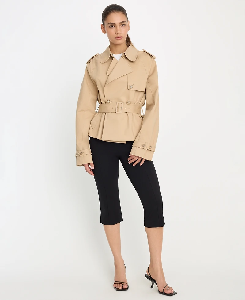 Good American Women's Cropped Trench Jacket