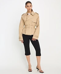 Good American Women's Cropped Trench Jacket