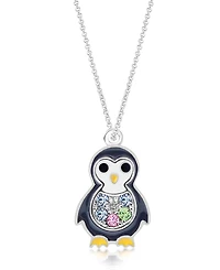 Chanteur/Girl/Penguin Crystal White Gold Palladium Plating Necklace