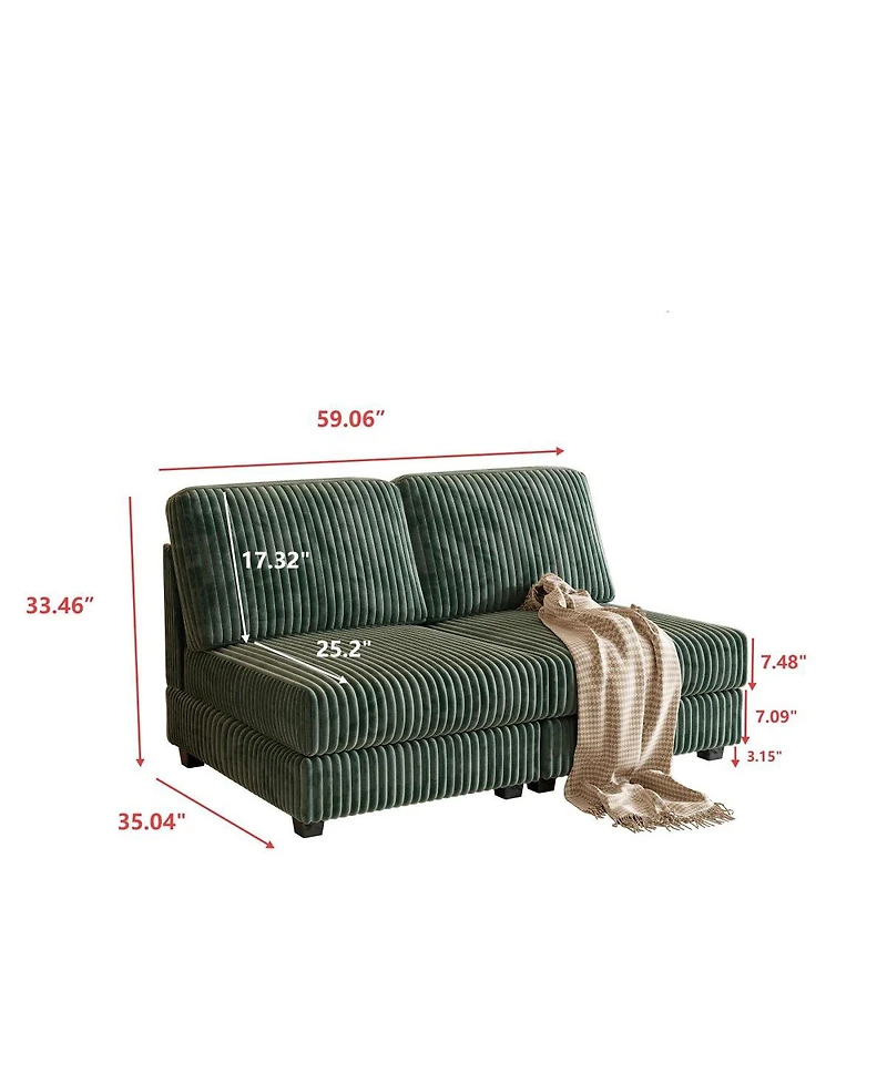 Streamdale Furniture Double-seater Sofa, Comfortable Corduroy Fabric
