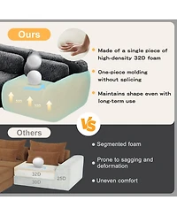 Streamdale Furniture U-shaped Boneless Sofa, 32D High Density Sponge, Anti-Slip, No Assembly, Ergonomic, Dark Gray