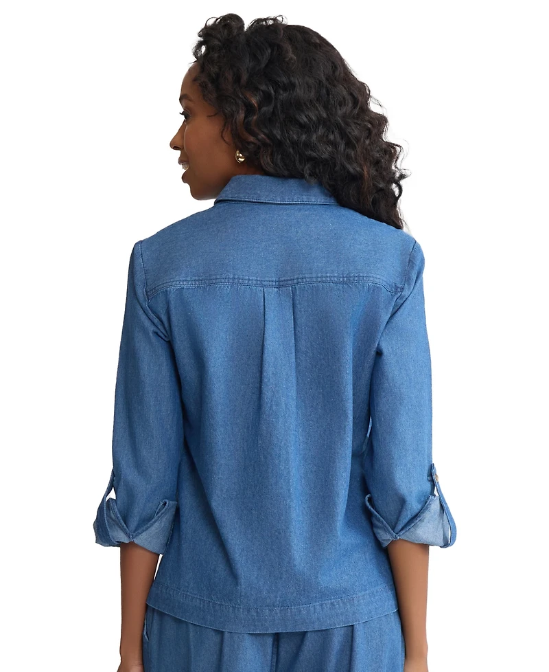 Jones New York Petite Long-Sleeve Button-Down Shirt