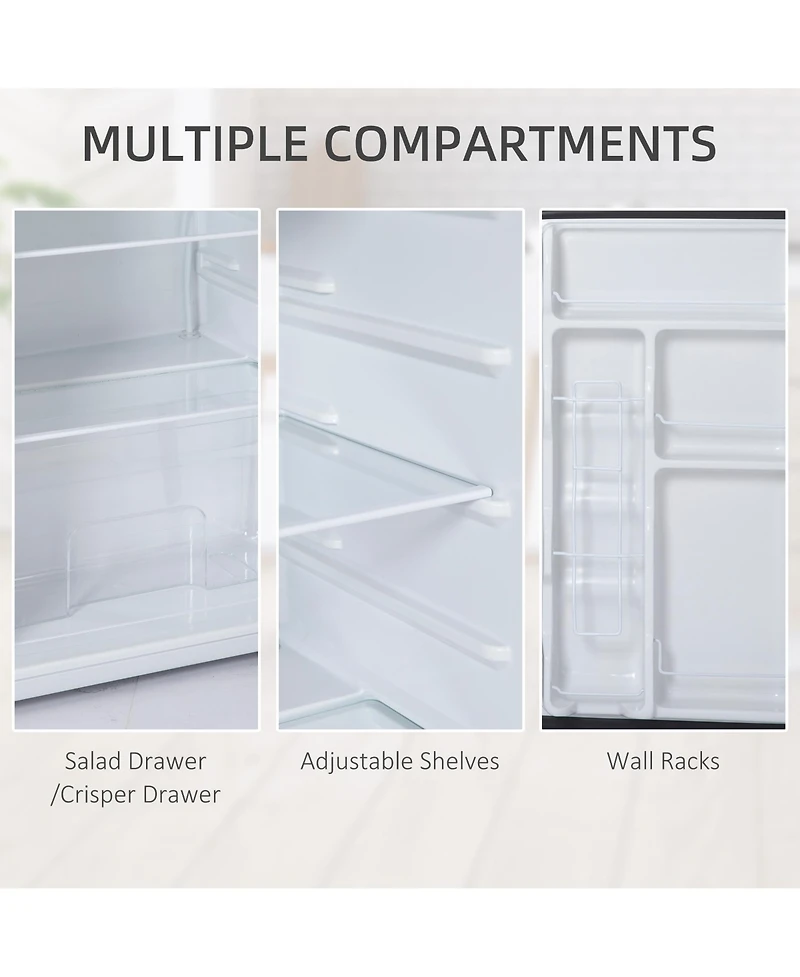 3.2 Cu.Ft Mini Fridge with Freezer, Compact Refrigerator,