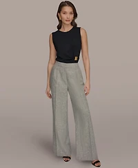 Donna Karan New York Women's High-Waist Wide Leg Pants