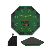 Hongge Folding Poker Table Top for 8 Players with Felt Surface Cup Holders and Chip Trays