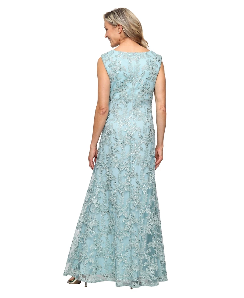Alex Evenings Women's Embroidered Long Ball Gown