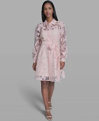 Karl Lagerfeld Paris Women's Floral Collared Shirt Dress