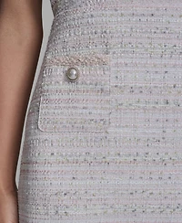 Karl Lagerfeld Paris Women's Metallic A-Line Square Neck Dress