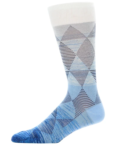 Perry Ellis Portfolio Men's Ombre Striped Argyle Patterned Socks