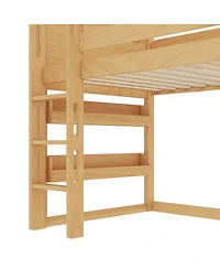 Streamdale Furniture Twin Loft Bed with Bookshelf, Slide, and Playful House Design for Kids