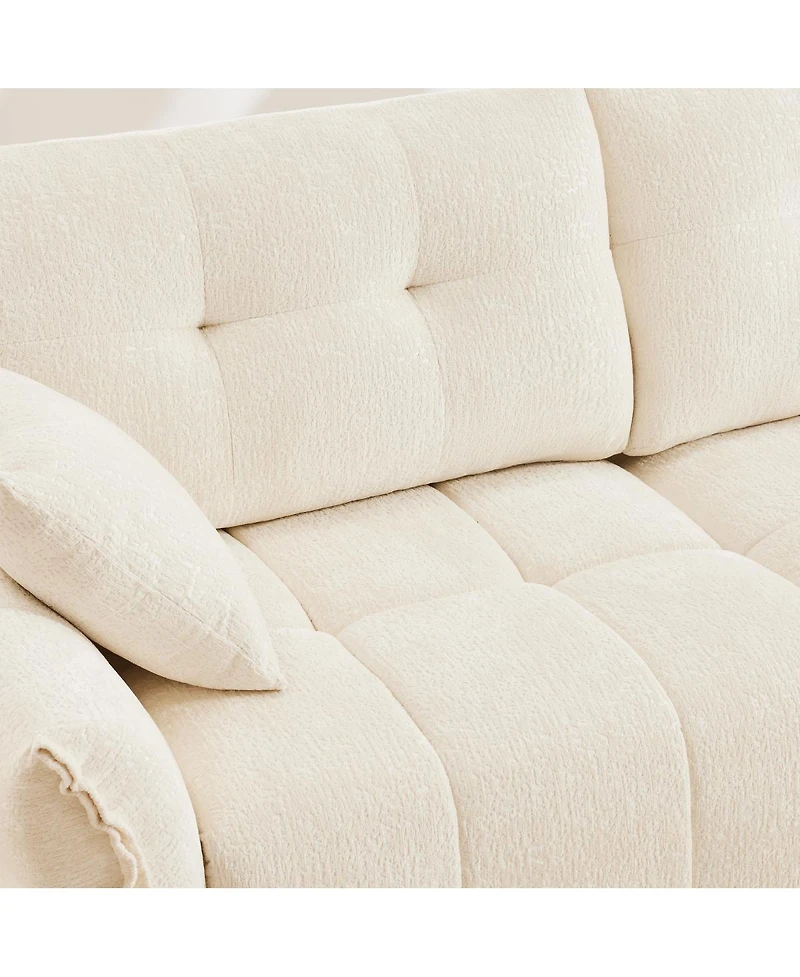 Streamdale Furniture Stylish Chenille Sofa with Ottoman - Comfortable & Durable Design