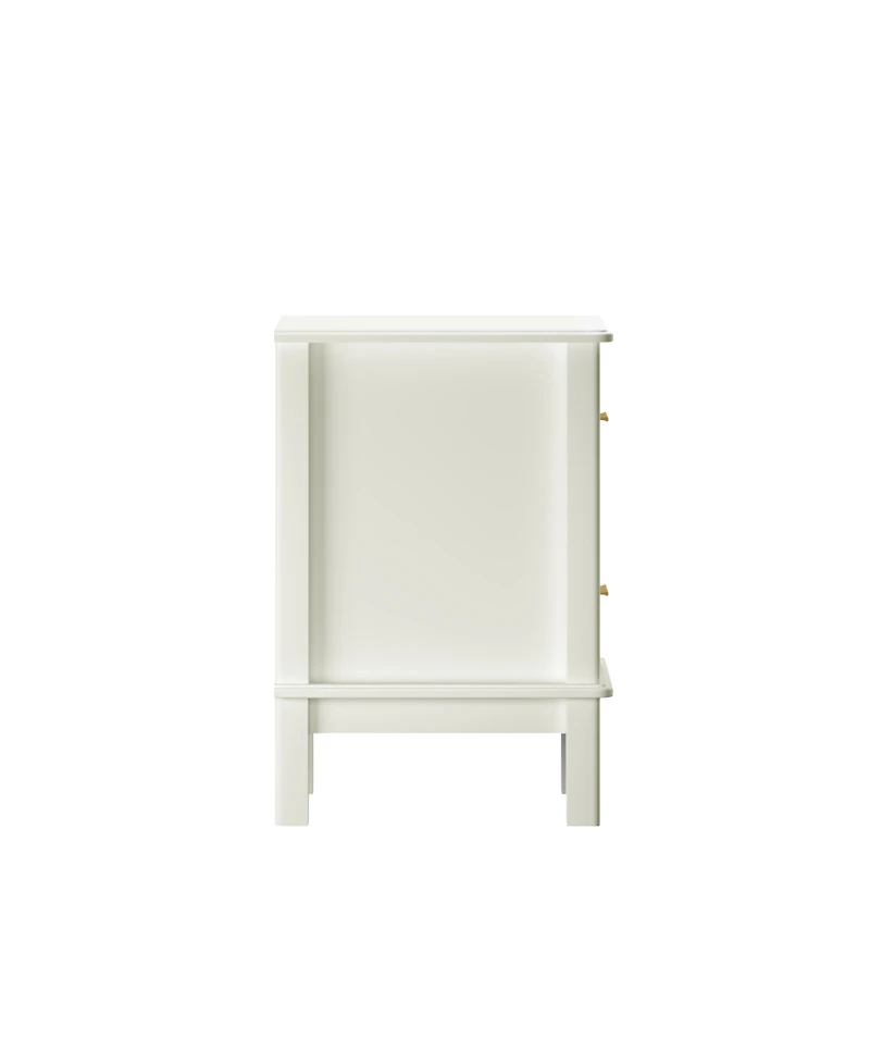 Streamdale Furniture Modern 2-Drawer Nightstand with Gold Handles