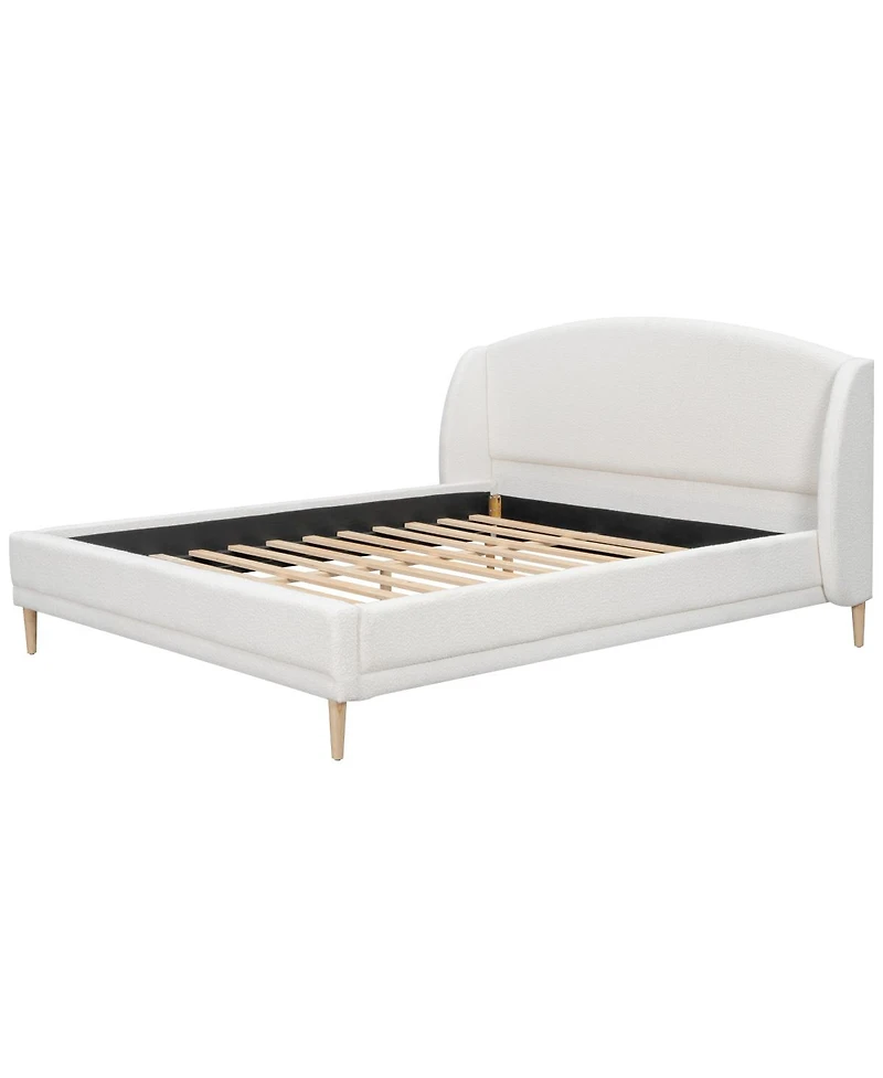 Streamdale Furniture King Size Boucle Upholstered Bed Frame with Wingback Headboard