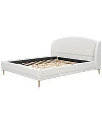 Streamdale Furniture King Size Boucle Upholstered Bed Frame with Wingback Headboard