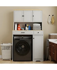 Streamdale Furniture Furniture Over the Washer/Dryer/Robot Vacuum Storage Cabinet
