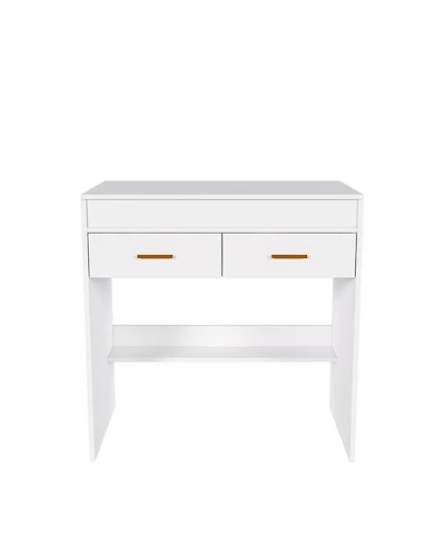 Streamdale Furniture Flip Top Vanity Desk with Led Mirror & Outlet